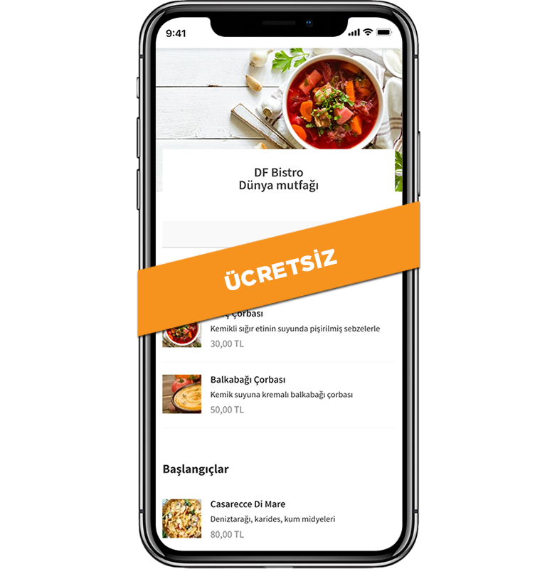Runmeal dijital menu ucretsiz uygulama ekrani